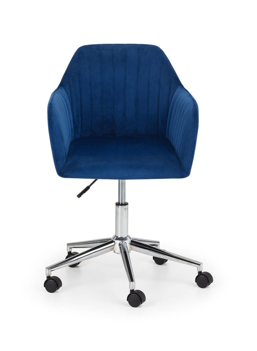 Orvyn Blue Velvet Office Chair with Chrome Base – Swivel - Luminex FurnitureOffice ChairKAH001