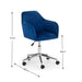 Orvyn Blue Velvet Office Chair with Chrome Base – Swivel - Luminex FurnitureOffice ChairKAH001
