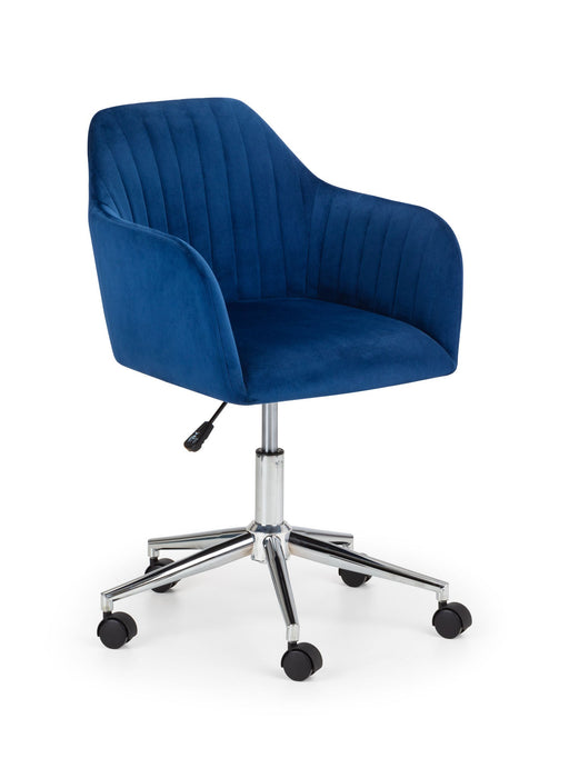 Orvyn Blue Velvet Office Chair with Chrome Base – Swivel - Luminex FurnitureOffice ChairKAH001