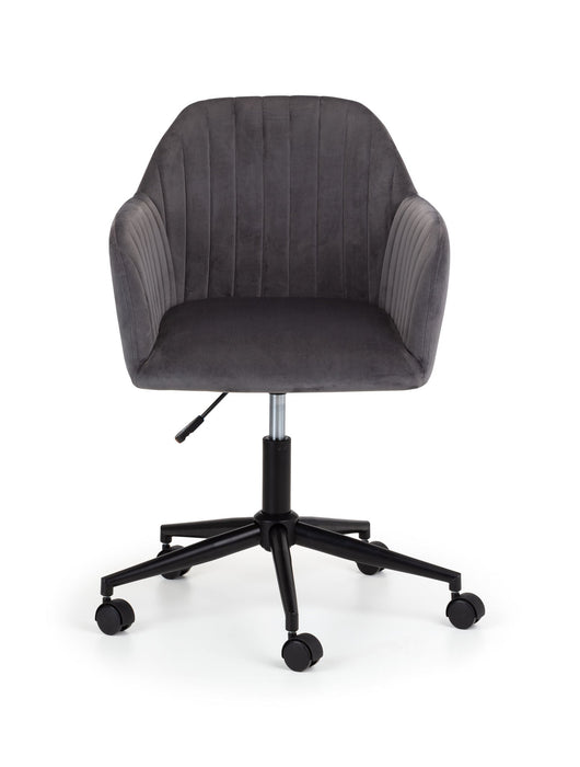 Orvyn Velvet Swivel Office Chair - Grey/Black - Luminex FurnitureOffice ChairKAH002