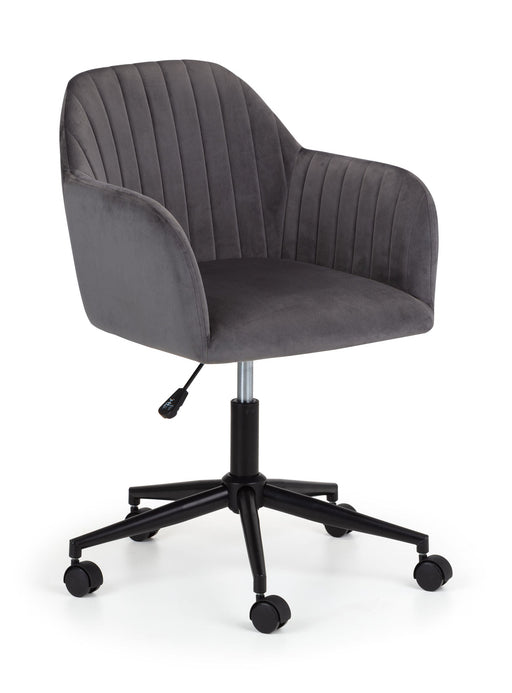 Orvyn Velvet Swivel Office Chair - Grey/Black - Luminex FurnitureOffice ChairKAH002