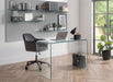 Orvyn Velvet Swivel Office Chair - Grey/Black - Luminex FurnitureOffice ChairKAH002