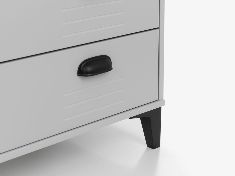 Otto 4 Drawer Chest in Metal Effect Grey - Luminex FurnitureChest of drawersLAK002