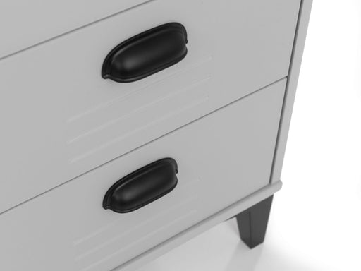 Otto 4 Drawer Chest in Metal Effect Grey - Luminex FurnitureChest of drawersLAK002