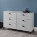 Otto 6 Drawer Wide Chest in Metal Effect Grey - Luminex FurnitureChest of drawersLAK003