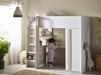 Oxley High Sleeper Bed with Desk & Storage – Pale Wood & White - Luminex FurnitureHigh SleepersOCE001