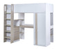 Oxley High Sleeper Bed with Desk & Storage – Pale Wood & White - Luminex FurnitureHigh SleepersOCE001