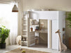 Oxley High Sleeper Bed with Desk & Storage – Pale Wood & White - Luminex FurnitureHigh SleepersOCE001