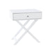 Painted White Bedside Table X Leg 1 Drawer Petite Cabinet - LuminexFurnitureBedside TableBS810