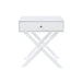 Painted White Bedside Table X Leg 1 Drawer Petite Cabinet - LuminexFurnitureBedside TableBS810