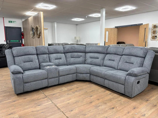 Palazzo Grey Fabric Large Corner Recliner Sofa – 5 Seater - Luminex FurnitureSofaspoppy_recliner_sofa_grey_fabric_large_corner