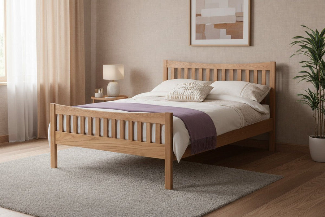 Pamplona Solid White Oak Bedstead - Luminex FurnitureWooden BedsBER201