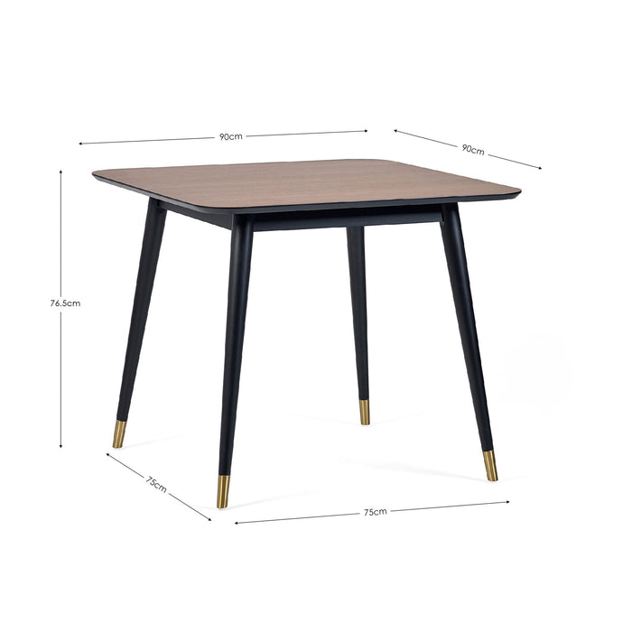 Panna Square Dining Table - Walnut & Black - Luminex FurnitureDining TableFIN002