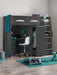 Pendle High Sleeper Bed with Wardrobe & Desk – Anthracite - Luminex FurnitureHigh SleepersPEG005