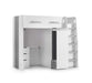 Pendle High Sleeper Bed with Wardrobe & Desk – White & Silver - Luminex FurnitureHigh SleepersPEG001