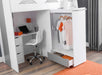 Pendle High Sleeper Bed with Wardrobe & Desk – White & Silver - Luminex FurnitureHigh SleepersPEG001