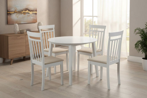 Penelope White Dropleaf Dining Set – Table & 4 Chairs - Luminex FurnitureDining SetCOA005