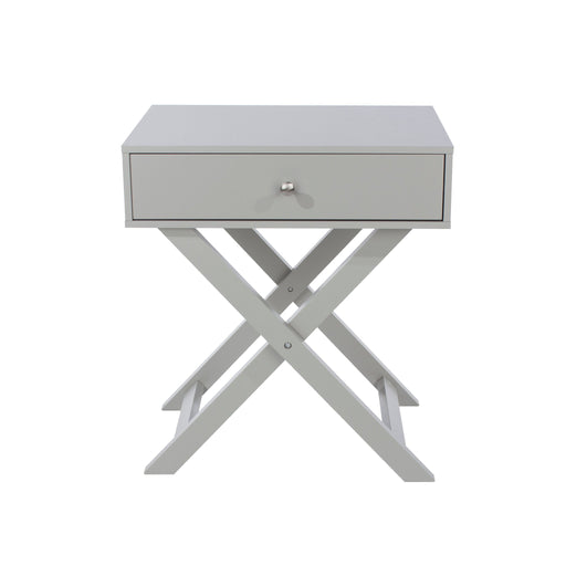 Petite Grey Bedside Table X Leg 1 Drawer - LuminexFurnitureBedside TableBSG810