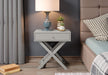 Petite Grey Bedside Table X Leg 1 Drawer - LuminexFurnitureBedside TableBSG810