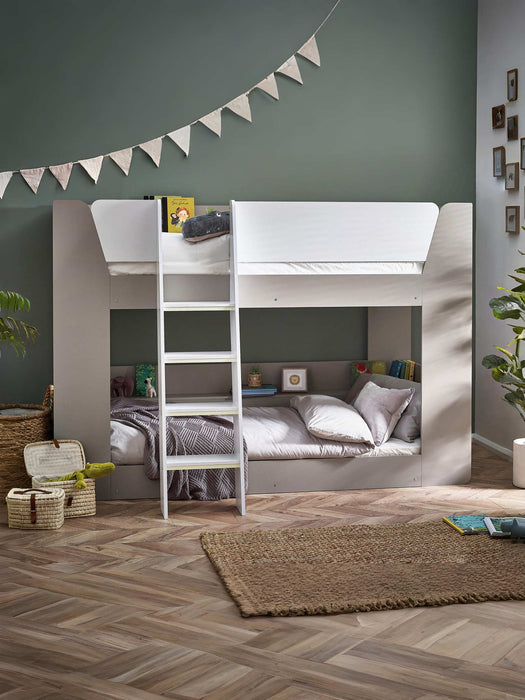 Polar Star Bunk Bed – Taupe & White Kids’ Bunk - Luminex FurnitureBunk BedPAR202