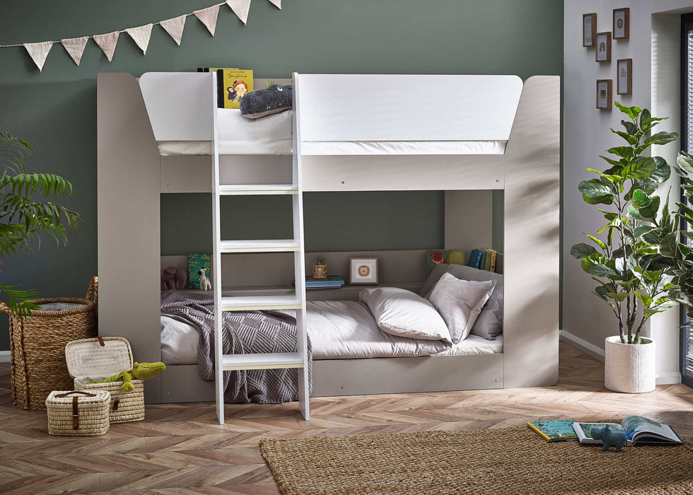 Polar Star Bunk Bed – Taupe & White Kids’ Bunk - Luminex FurnitureBunk BedPAR202