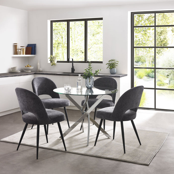 Portia Round Glass Dining Table - Luminex FurnitureDining TableAND101