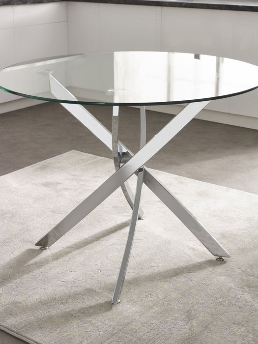 Portia Round Glass Dining Table - Luminex FurnitureDining TableAND101