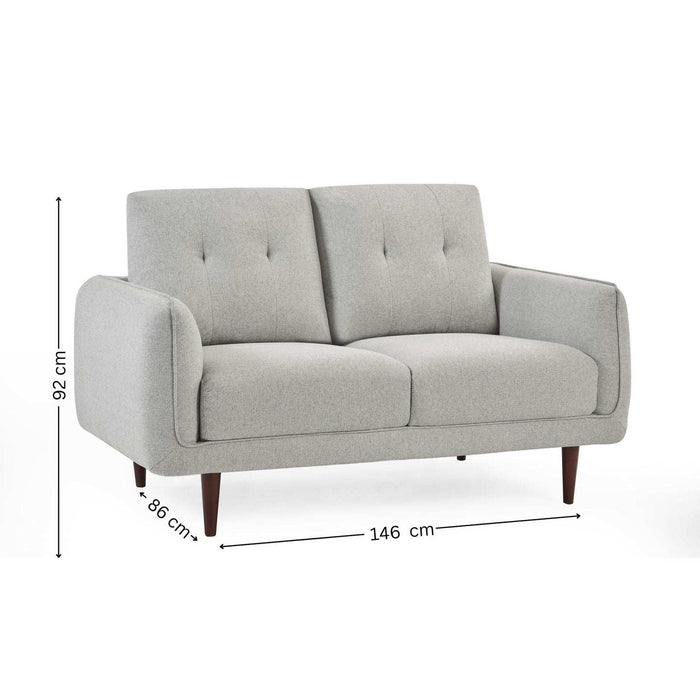 Ravelle 2 Seater Sofa – Light Grey - Luminex FurnitureSofasREM002