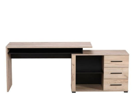 Ravello Oak & Black Large Corner Desk with Drawers - Luminex FurnitureDesk3033