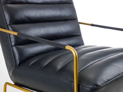 Redford Chair – Black Faux Leather &amp; Gold Frame - Luminex FurnitureOccasional ChairsGIO301