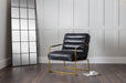 Redford Chair – Black Faux Leather &amp; Gold Frame - Luminex FurnitureOccasional ChairsGIO301