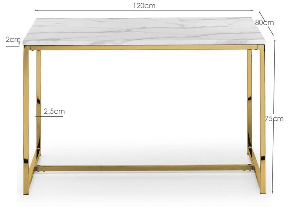 Renata Dining Table - Gold - Luminex FurnitureDining TableSCA503