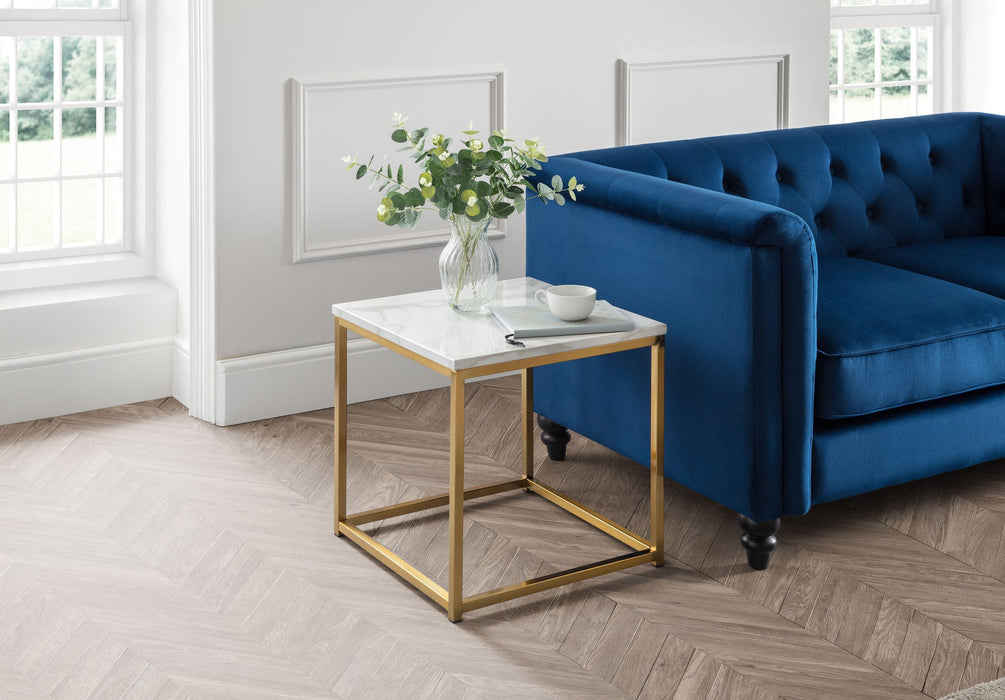 Renata Lamp Table – Marble Effect & Gold Frame - Luminex FurnitureLamp TableSCA502