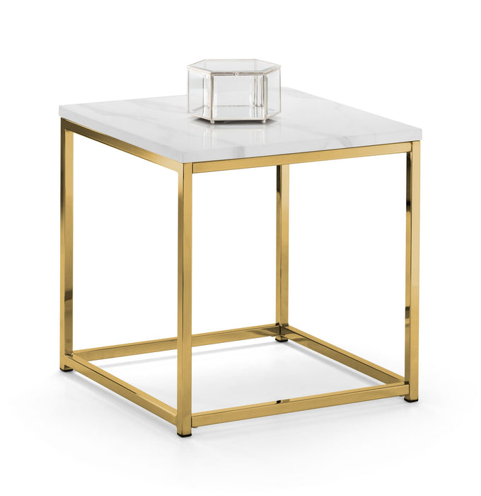 Renata Lamp Table – Marble Effect & Gold Frame - Luminex FurnitureLamp TableSCA502