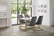 Renata Marble - Effect Table & 4 Grey Velvet Chairs – 5 - Piece Dining Set - Luminex FurnitureDining SetSCA506