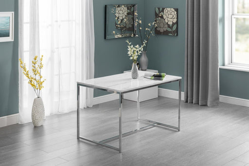 Renata Rectangular Dining Table - White Marble - Effect Top | Stainless Steel Frame - Luminex FurnitureDining TableSCA103