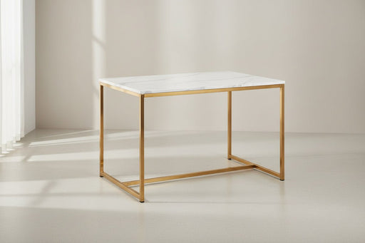 Renata Rectangular Dining Table - White Marble - Effect Top, Stainless Steel Frame - Luminex FurnitureDining TableSCA503