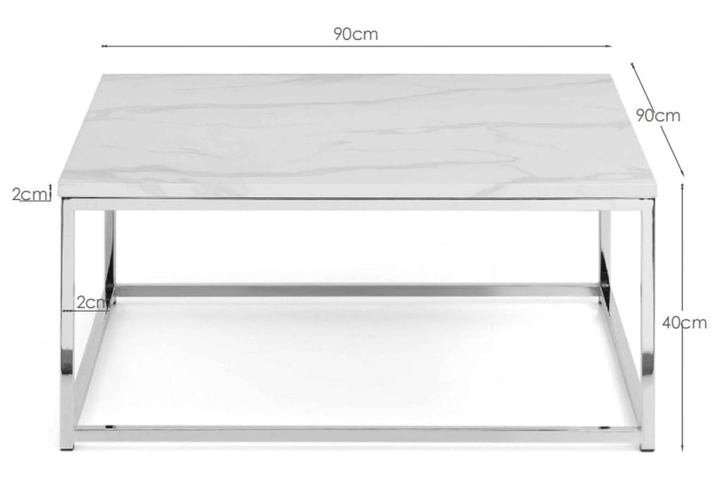 Renata White Marble Top Coffee Table - Luminex FurnitureCoffee TableSCA101
