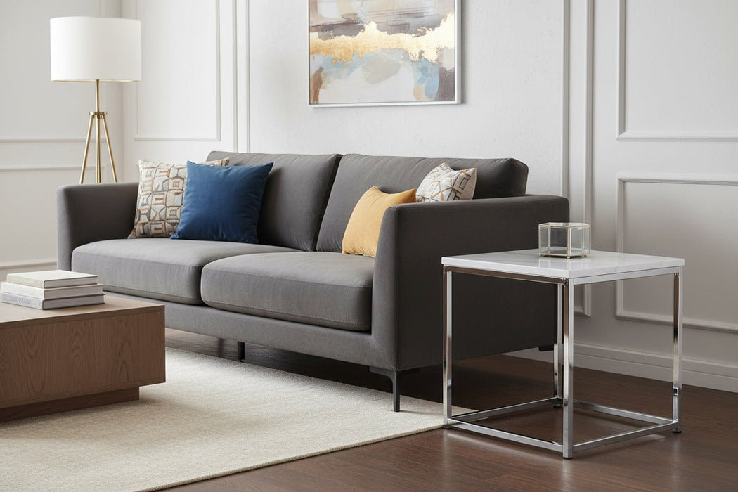 Renata White Marble Top Lamp Table - Luminex FurnitureLamp TableSCA102