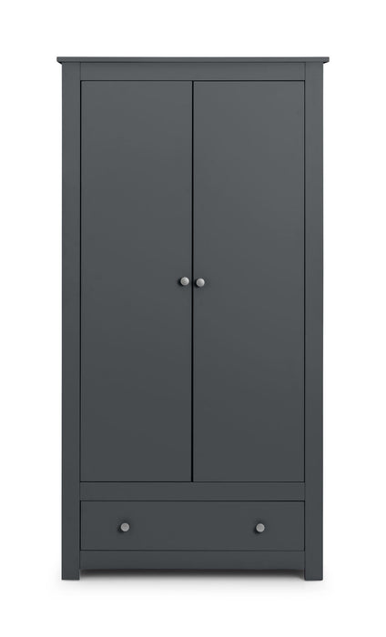 Rocco 2 Door 1 Drawer Wardrobe in Anthracite - Luminex FurnitureWardrobeRAD104