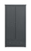 Rocco 2 Door 1 Drawer Wardrobe in Anthracite - Luminex FurnitureWardrobeRAD104