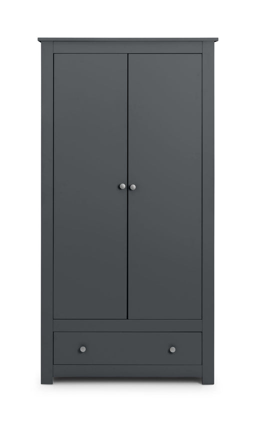 Rocco 2 Door 1 Drawer Wardrobe in Anthracite - Luminex FurnitureWardrobeRAD104