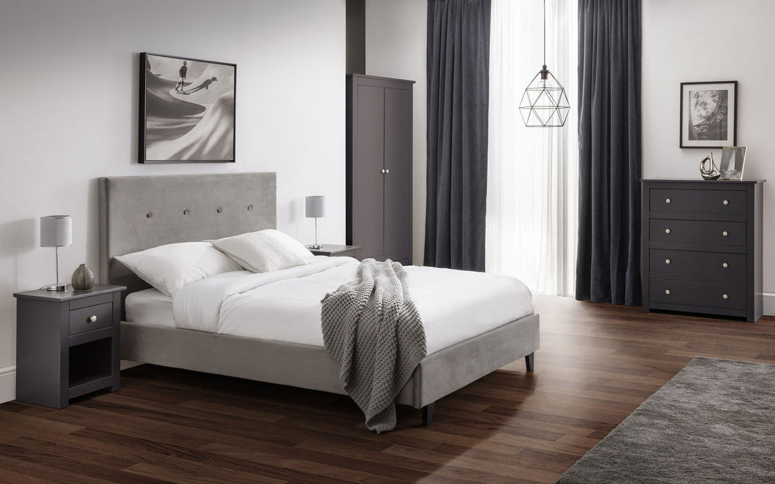 Rocco 2 Door 1 Drawer Wardrobe in Anthracite - Luminex FurnitureWardrobeRAD104