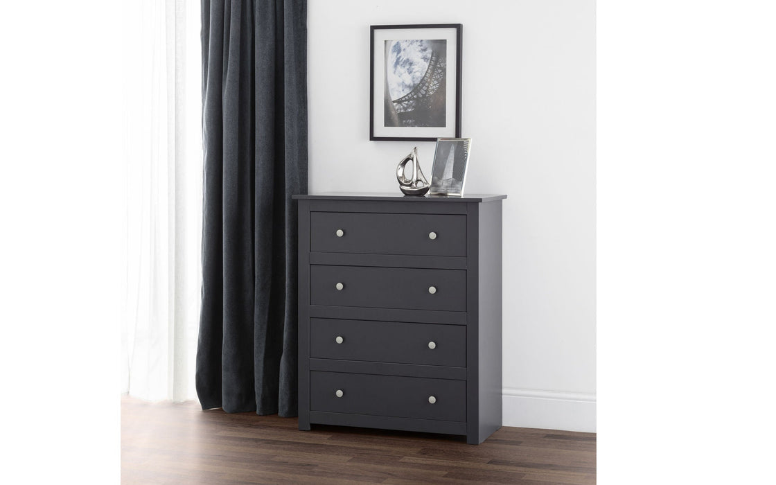 Rocco 4 Drawer Chest - Anthracite - Luminex FurnitureChest of drawersRAD102