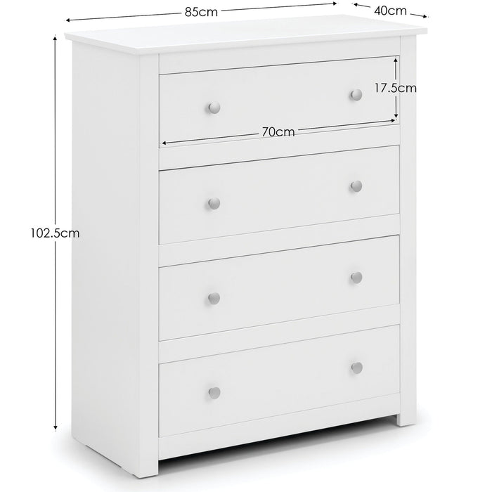 Rocco 4 Drawer Chest - Surf White - Luminex FurnitureChest of drawersRAD002