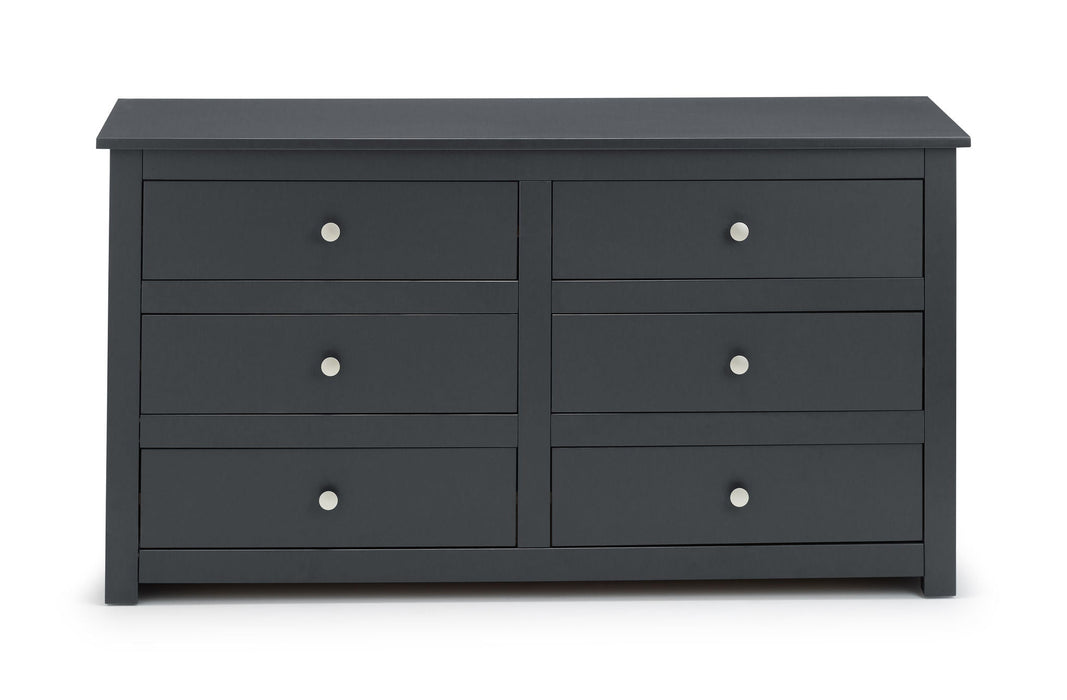 Rocco 6 Drawer Chest - Anthracite - Luminex FurnitureChest of drawersRAD103