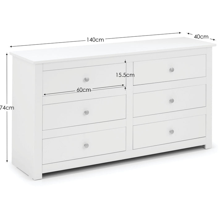 Rocco 6 Drawer Chest - Surf White - Luminex FurnitureChest of drawersRAD003