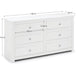 Rocco 6 Drawer Chest - Surf White - Luminex FurnitureChest of drawersRAD003