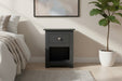 Rocco Anthracite 1 Drawer Bedside Table - Luminex FurnitureBedside TableRAD101