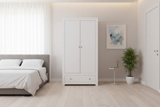 Rocco Surf White 2 Door 1 Drawer Wardrobe - Luminex FurnitureWardrobeRAD004